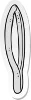 klistermärke av en tecknad serie pincett vektor