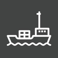 Frachtschiff i Linie umgekehrtes Symbol vektor