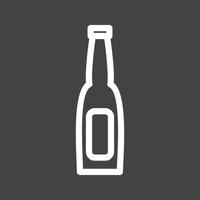 Bierflasche i Linie umgekehrtes Symbol vektor