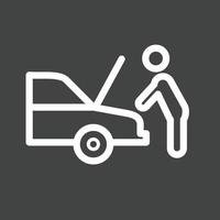 Arbeiten an der Motorleitung invertiertes Symbol vektor