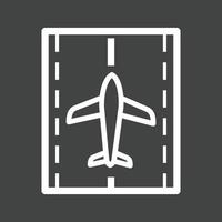 Landebahnlinie invertiertes Symbol vektor