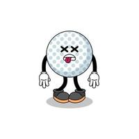 golf boll maskot illustration är död- vektor