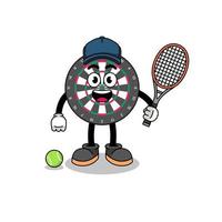 dartscheibe illustration als tennisspieler vektor