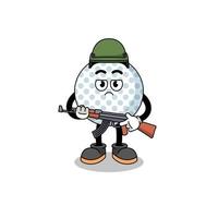 Karikatur eines Golfballsoldaten vektor