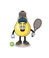 glühbirnenillustration als tennisspieler vektor