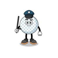 tecknad serie illustration av golf boll polis vektor