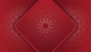 rotem Hintergrund, mit Mandala-Ornament vektor