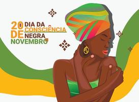 dia da consciencia negra. Grußkarte Premium-Vektor-Design vektor