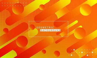 abstrakter hintergrund mit geometrischen formen und rahmen auf orange farbe vektor