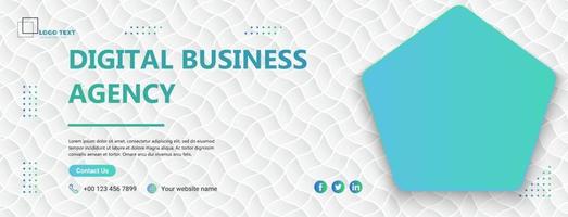 Facebook-Cover und Web-Banner-Vorlage für digitales Marketing und Business vektor