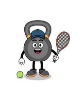 Kettlebell-Illustration als Tennisspieler vektor