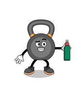 Kettlebell Illustration Cartoon mit Mückenschutz vektor