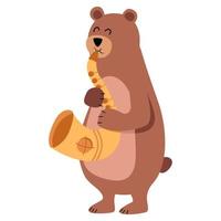der Bär spielt die Trompete. Vektor-Illustration vektor