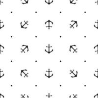 Nahtloses Muster mit Symbolen von Ankern auf weißem Hintergrund vektor