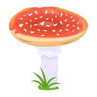 ein flacher illustrativer Vektor des Pilzes