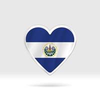Herz von El Salvador Flagge. Stern- und Flaggenvorlage mit silbernem Knopf. einfache Bearbeitung und Vektor in Gruppen. Nationalflaggenvektorillustration auf weißem Hintergrund.