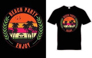 Strandparty genießen Sie T-Shirt-Design vektor