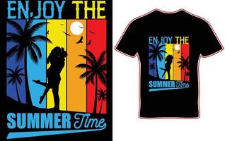 Genießen Sie das Sommerzeit-T-Shirt-Design vektor