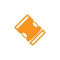 eps10 Orange Vektor Rucksackschnalle abstrakte solide Ikone isoliert auf weißem Hintergrund. Metall-Gürtelschnallen-Symbol in einem einfachen, flachen, trendigen, modernen Stil für Ihr Website-Design, Logo und mobile App