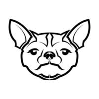 niedliche Cartoon-Vektor-Illustration-Symbol eines Chihuahua-Hündchens. es ist Umrissstil. vektor