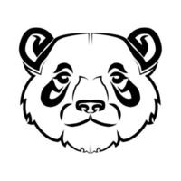 Schwarz-Weiß-Strichzeichnungen des Pandakopfes. gute verwendung für symbol, maskottchen, symbol, avatar, tätowierung, t-shirt design, logo oder jedes design. vektor