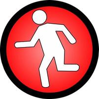 evakuering tecken för symbol fly rutt, varna, varning, fara, lägga märke till, information eller guide vektor