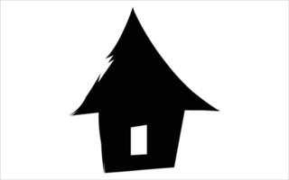 svart halloween hus halloween besatt hus symbol vektor illustration