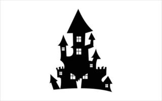 Schwarzes Halloween-Haus Halloween Spukhaus Symbol Vektor Illustration