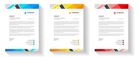 modernes briefkopfdesign-vorlagenset für unternehmen mit gelber, blauer und roter farbe. kreative moderne Briefkopf-Designvorlagen für Ihr Projekt. Briefkopf-Design. Briefkopf-Design. vektor