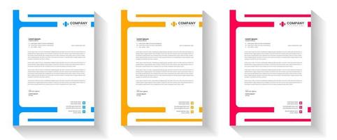 modernes briefkopfdesign-vorlagenset für unternehmen mit gelber, blauer und roter farbe. kreative moderne Briefkopf-Designvorlagen für Ihr Projekt. Briefkopf-Design. Briefkopf-Design. vektor