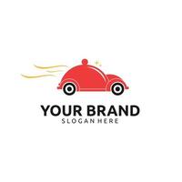 Logo-Design für die Lieferung von Lebensmitteln im Auto vektor