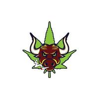 tjur rök cannabis illustration logotyp vektor