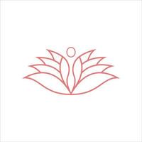 Luxusfrau und Lotus-Linienkunst für die Inspiration des Spa-Logo-Designs vektor