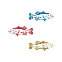 Fisch Thunfisch Silhouette Set buntes Logo vektor