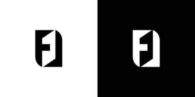 modernes und starkes fj-initialen-logo-design vektor