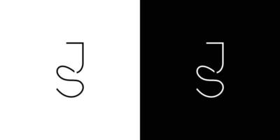 Modernes und einzigartiges js-Buchstaben-Initialen-Logo-Design vektor