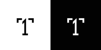 modernes, einzigartiges und cooles t1-Logo-Design vektor