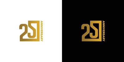 modernes und elegantes 25-jähriges Logo-Design vektor