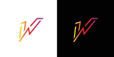 Häftigt och modern w logotyp design vektor