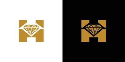 diamant logotyp design med första h modern och lyxig vektor