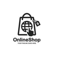 Online-Shop einfache flache Logo-Design-Vektorillustration vektor