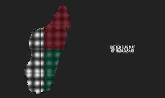 halvton prickad flagga Karta av madagaskar vektor