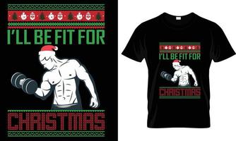 Ich werde für Weihnachtst-shirt-Designgraphik gepasst vektor