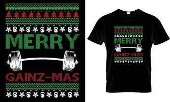 glad ginz-mas kondition t-shirt design grafisk vektor