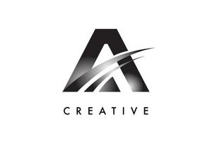 brev en logotyp design vektor med böjd susa rader och kreativ se