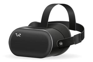 VR-Brille, Helm, Maske, virtuelle Realität, Vektorgrafik einzeln auf schwarzem Hintergrund vektor