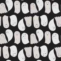svart halloween sömlös mönster med olika spöken. vektor