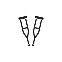 eps10 schwarze Vektorkrücken abstrakte Linie Kunstsymbol isoliert auf weißem Hintergrund. Gehkrücken umreißen Symbole in einem einfachen, flachen, trendigen, modernen Stil für Ihr Website-Design, Logo und Ihre mobile App vektor