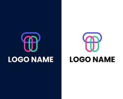 brev t färgrik logotyp design mall vektor