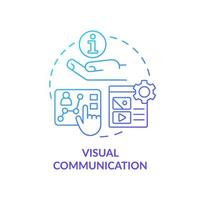 Symbol für das blaue Verlaufskonzept der visuellen Kommunikation. Art und Weise, mit Menschen zu kommunizieren, abstrakte Idee, dünne Linie Illustration. Datenvisualisierung. isolierte Umrisszeichnung. vektor